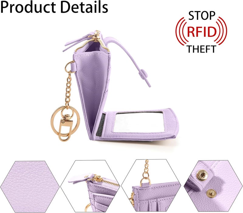 TSNSOEEO Keychain Wallet Wristlet Small Credit Card Holder Bracelet Key Chain Purse Bangle Tassel Beads Key Rings for Women - Image 4